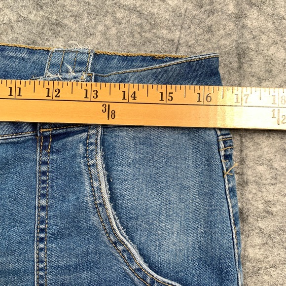 One 5 One Jean Skirt Womens Large Stretch Gold Zip‎ Front - Picture 5 of 8